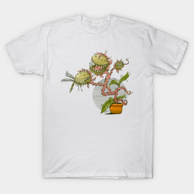 Carnivorous plant eating mosquito T-Shirt by romulofq